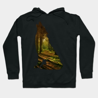 Howling Wolf Autumn forest pattern - Fall Hoodie